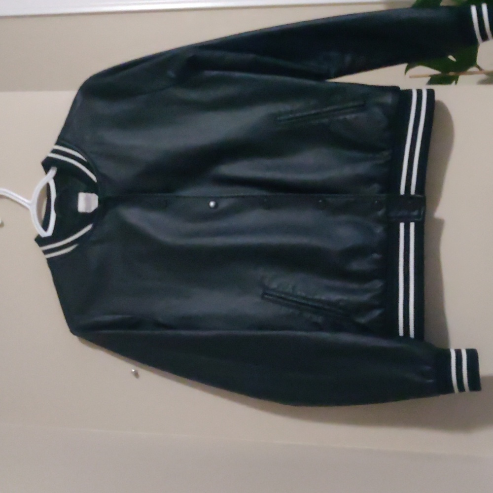Black Leather Jacket Women's Small